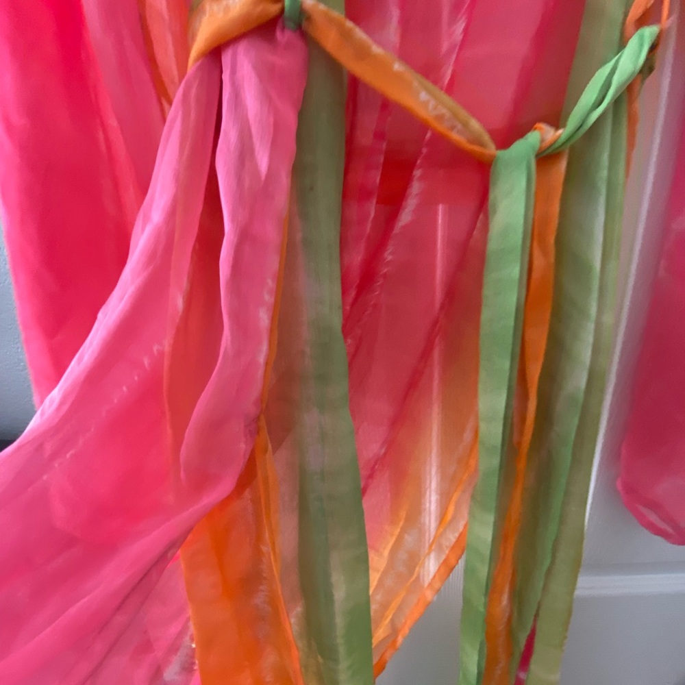 Fun color POP chiffon Kimono